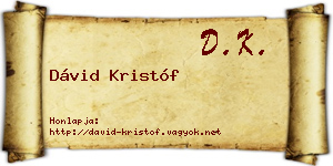 Dávid Kristóf névjegykártya