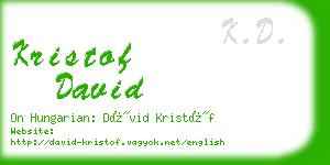 kristof david business card